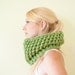 The Chunky Cowl Neckwarmer Scarf - clover green - Wool Blend