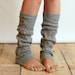SALE SALE LouLou - light grey: Open-work Leg Warmers with Antique Silver Metal Buttons - legwarmers boot socks (item no.9-13)