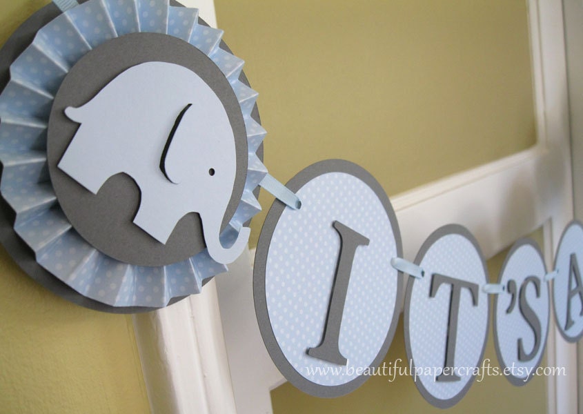 Baby Blue and Grey It's a Boy Baby by BeautifulPaperCrafts