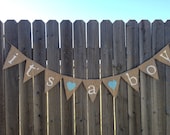 Mini It's A Boy Burlap Banner / Bunting - TwoChikkadees