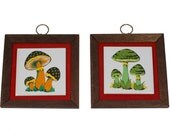 Trippy Mushroom Picture Wall Hanging Psychedelic Kitsch Hippie Tile / Vintage 60s 70s