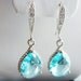 Aquamarine Earrings - Light Blue Earrings - Aqua Earrings - Bridesmaids earrings - Wedding Earrings - Zirconia Ear wires