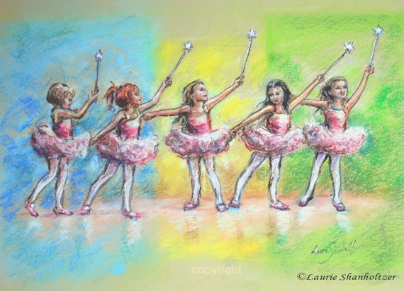 Ballet Ballerina dancers Girls Nursery Art, print painting Dance Childrens