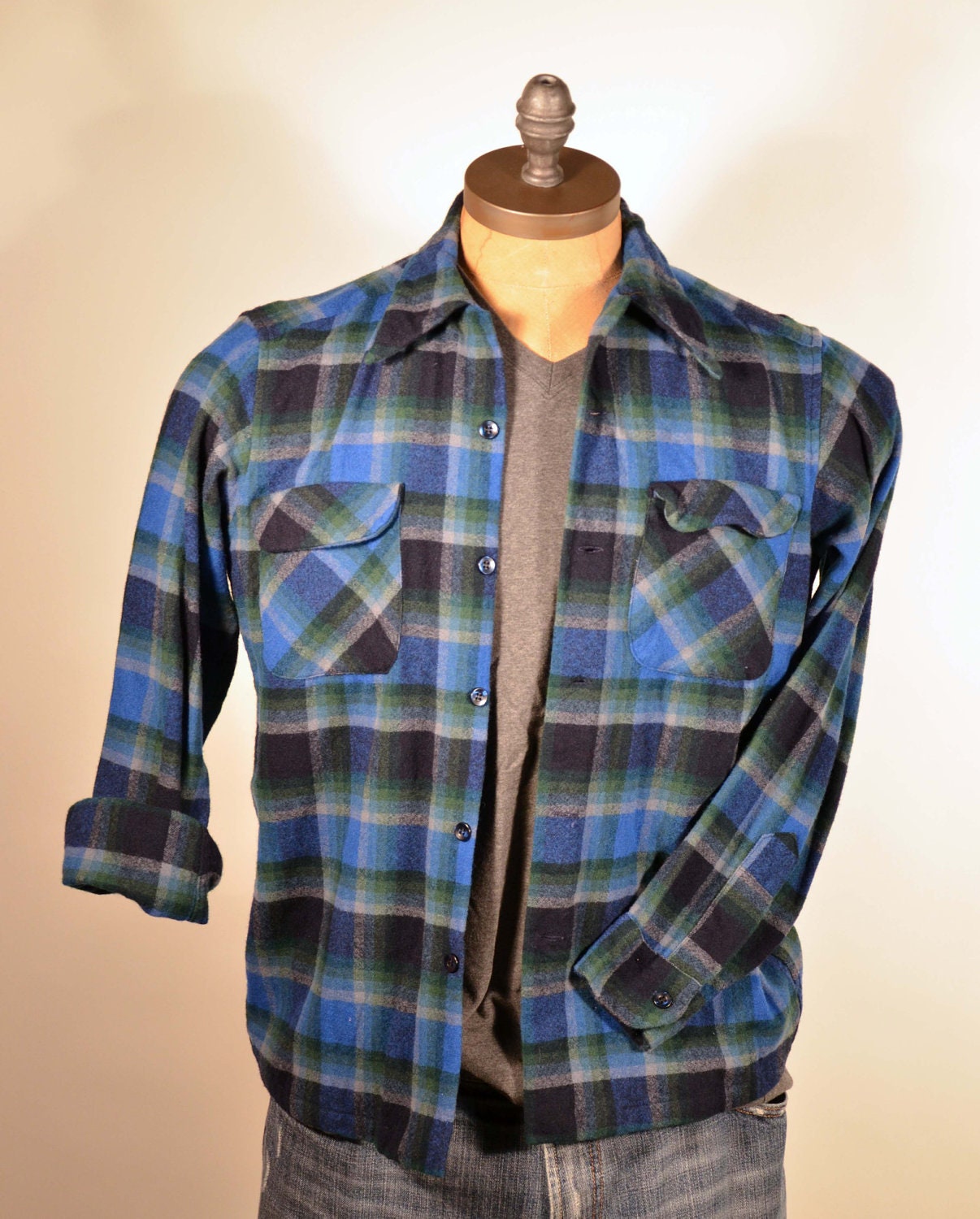 Vintage Pendleton Plaid Wool Board Shirt by PapillonVintageShop