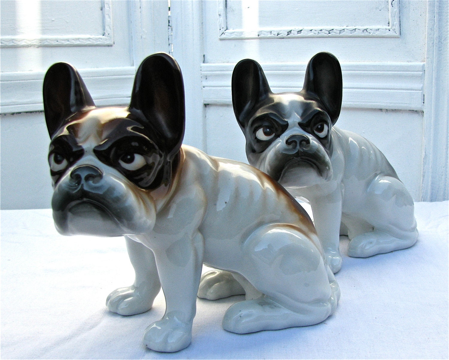 Awesome Pair of Vintage French Bulldog Statues - MIJ