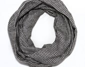 Houndstooth Infinity Scarf - Black and White Circle - SALE