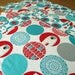 Polar Bear Christmas Placemats in Aqua and Red Kaufman Brrr Fabric - Set of 4