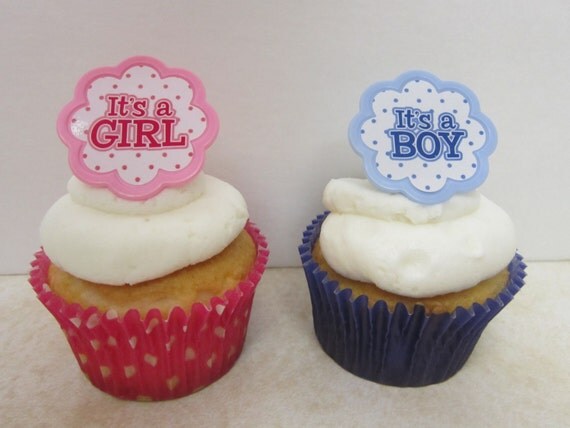 12 It's A Girl It's A Boy Ring Cupcake Toppers Il_570xn