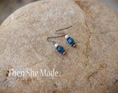 Copper and Dark Blue Earrings
