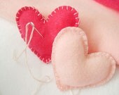 Felt Heart tiny plush pillows, party favors, decorations