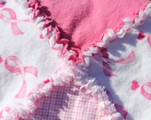 Pink Ribbon Breast Cancer Rag Quilt