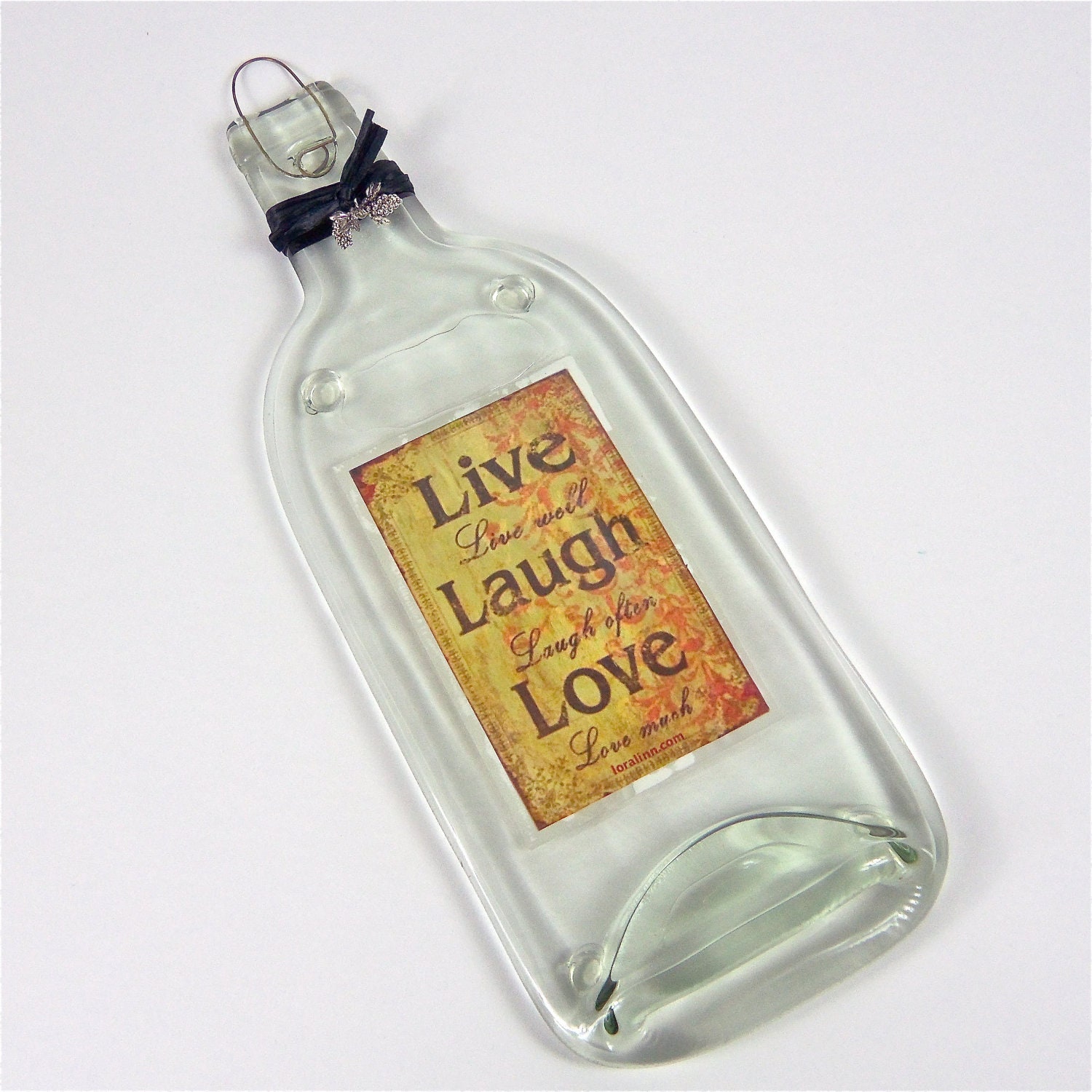 Wine Bottle Serving Tray / Wall Decor - Live, Laugh, Love