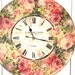 Large Wall Clock Red Roses Country Decor Shabby Chic Vintage Style Clock