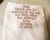 Wedding Gift Personalized FATHER of the BRIDE Handkerchief  Keepsake