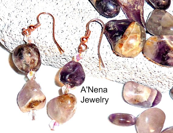 Earrings:  Spiritually Connected  Amethyst,  Dangling