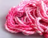 Handspun Yarn, Cotton Candy (27 yds) Handdyed Pink Bubblegum Cotton Candy Pastel Baby Girl Spring Summer Fun Skein