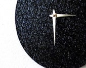 Modern Black Clock, Home and Living, Reclaimed Art, Home Decor, Black Star Clock, Modern Clock, Decor and Housewares, Unique Wall Clock