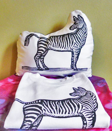 Children Gift set SALE Zebra pillow and Pure Cotton Long Sleeve Shirt Size Toddler 2-4