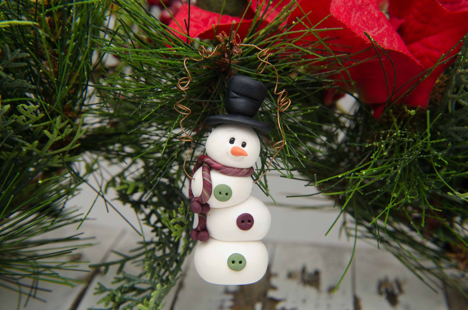 Topsy-Turvy Clay Snowman Ornament by Creative Contours