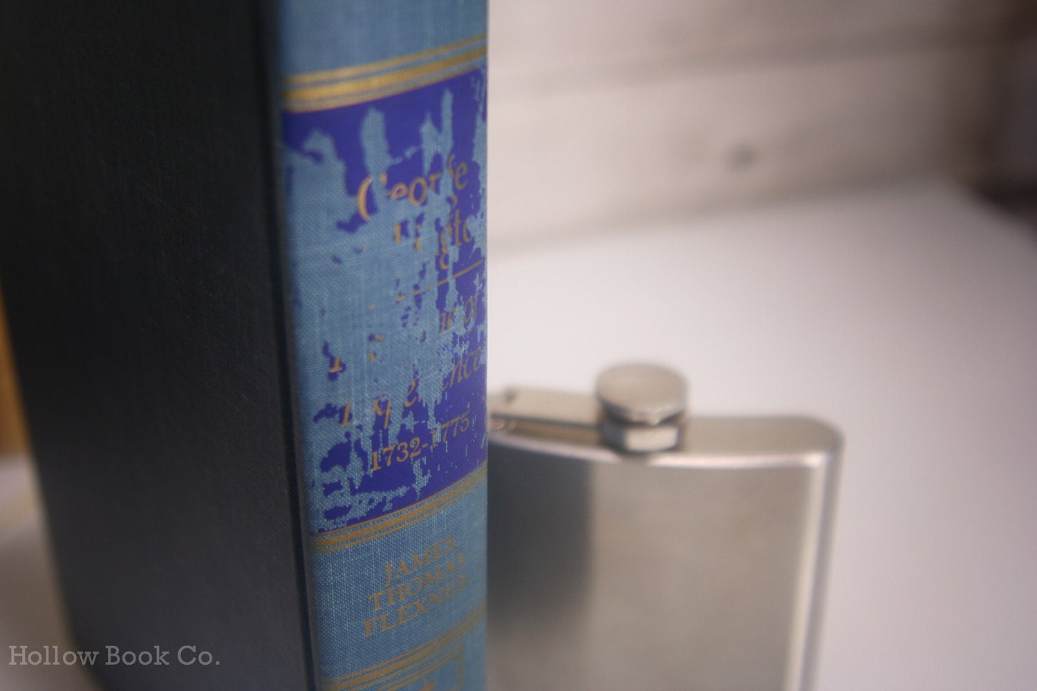 Hollow Book Safe & Whiskey Hip Flask - George Washington