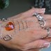 Heart Crystal Sterling Silver "Slave Bracelet" Ring. Adjustable. 925 Sterling Silver Heart Shaped Ring Sz 8