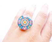 SALE - Kaleidoscope ring - mandala jewelry