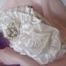 Bridal White Satin Frame Floral Clutch with Gorgeous Pearl and Rhinestone Accents....Bride, Mother of the Bride, Bridesmaid, Prom