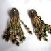 RESERVED Green Marbled Lucite Chandelier Clip Earrings 1950s Vintage