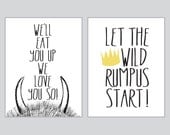 We'll Eat You Up - Where the wild things are - Set of Two 8x10 prints