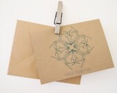 Antler Snowflake Christmas Card - Deer Antler, Turquoise Snowflake, Kraft Card, Xmas