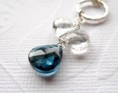 London Blue Topaz and White Topaz Silver Necklace