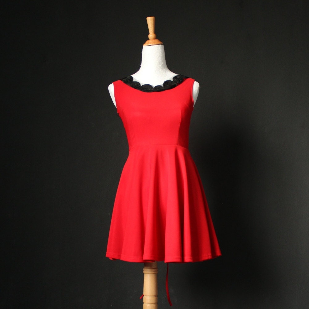 Christmas Dress Cocktail Dress Teen Girl Clothing - Party Dress Prom Dress Xmas Gift Idea Red
