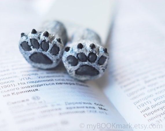 Polar bear bookmark. Bear paws in the book. Funny gift. For child, children, kids, her, all, hostess. Ohtteam, theteam
