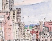 Fine art print 8.5x11 giclee of  landscape painting of Providence