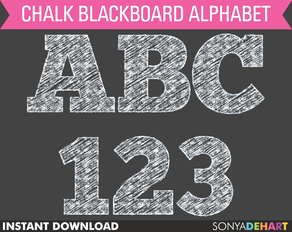 Digital Alphabet Chalk Scribble Letters Teacher Clipart Scribble School Chalk Instant Download Il_570xn