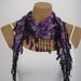 Woman Cotton Scarf in Purple Green Pink Paisley Scarf Summer Fashion