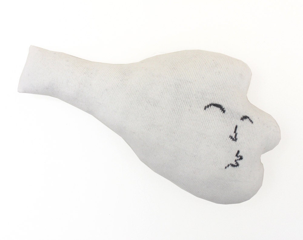 Windy wind WIND shaped pillow - soft knitted pillow -white