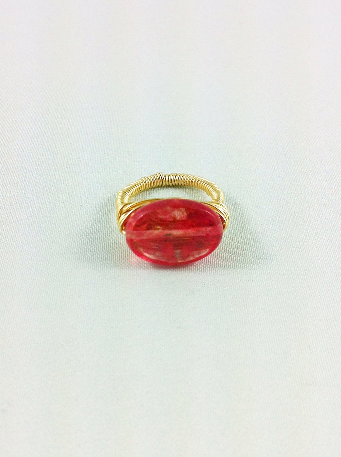 Cherry quartz cocktail ring