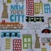 New York City Stroller Blanket with Orange Minky Dot