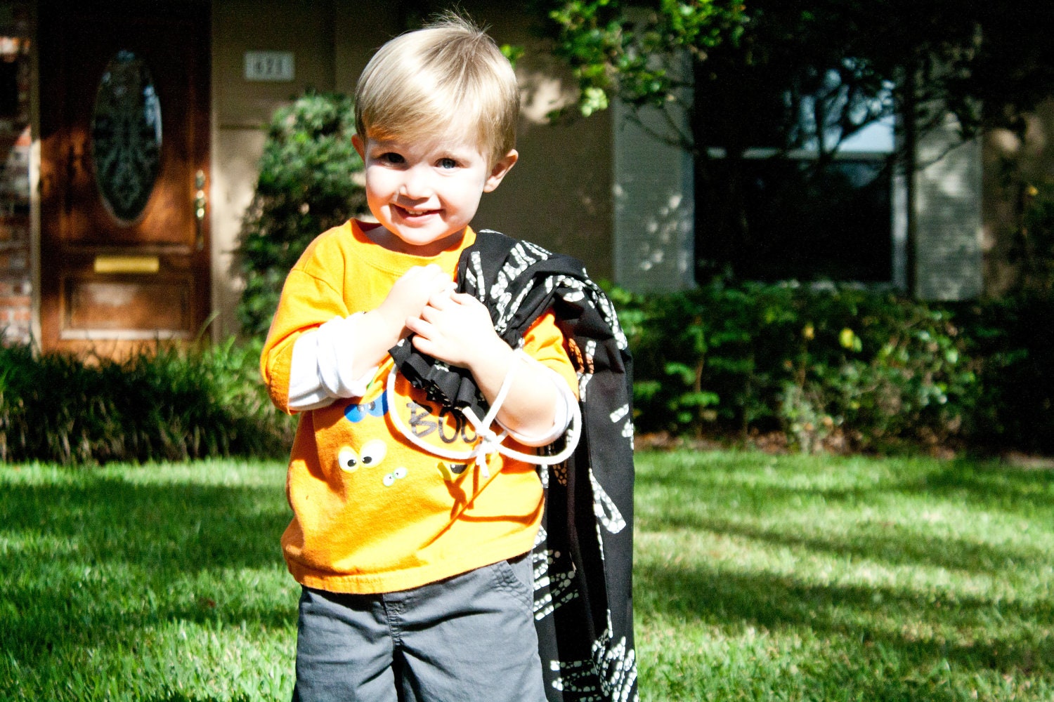 Large Trick-or-Treat "Pillowcase" Candy Sack--Black Cat & Mouse Print