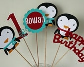Winter Onederland 6 Piece Centerpiece, Winter Wonderland, Penguin Birthday, Penguin party