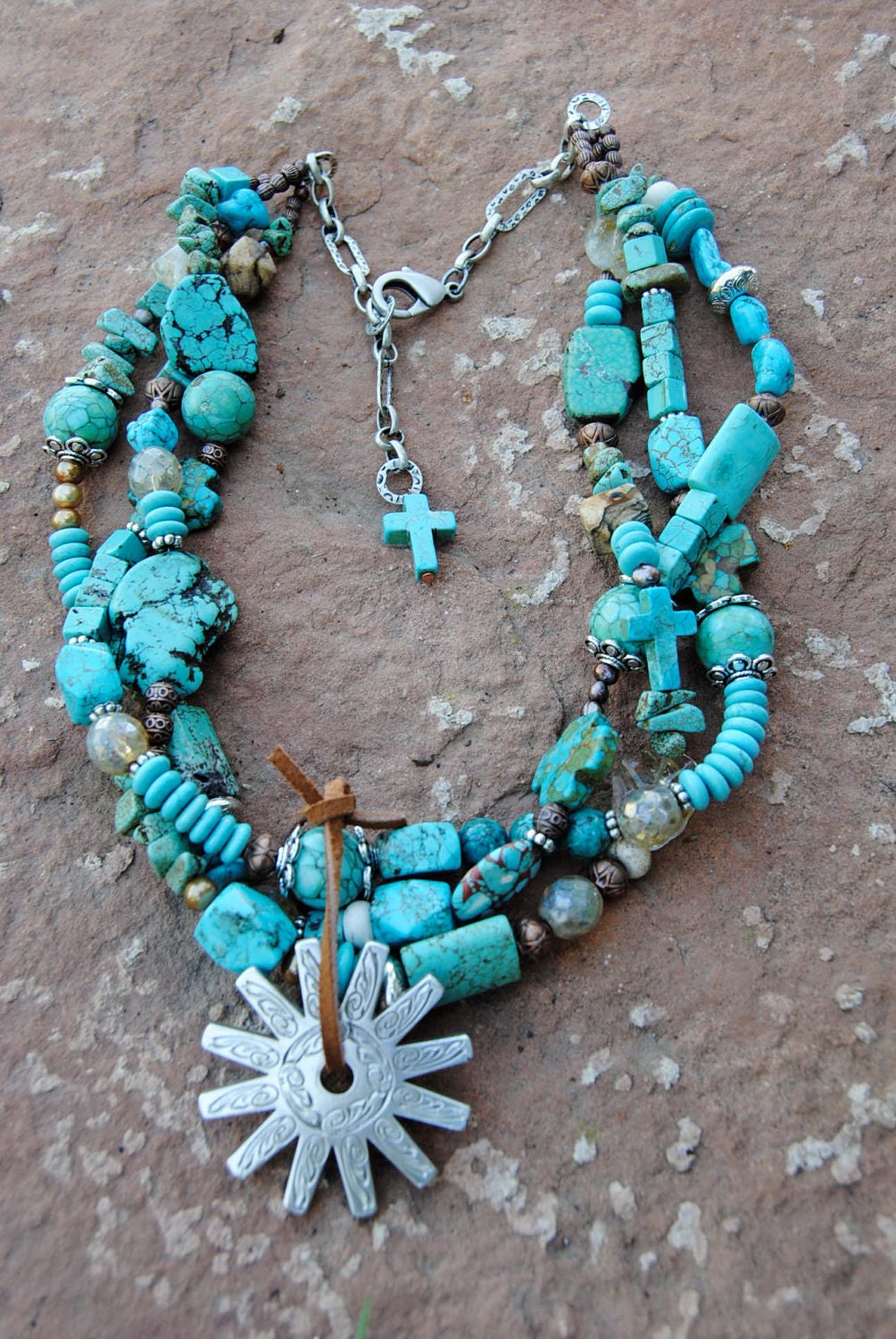 Items similar to Chunky Cowgirl Jewelry, Western Necklace, Hippie
