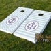Custom Corntoss / Classy Cornhole / Bag Toss / Wedding Game -- (( Anchors Away - Nautical theme --Chevron or Stripes ))