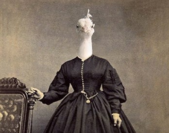 Mrs. Peacock Vintage 5x7 Print - Anthropomorphic - Altered Photo - Gift Idea - Whimsical Art - Fantasy Art - Photo Collage Art