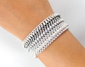 50 Shades of Grey Edition - Ombre Crystal Twister - Designer Friendship Bracelet with Chains, Thread & Crystals - Made To Order