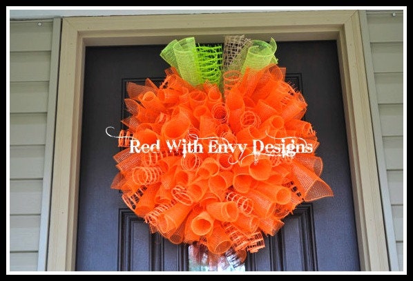 Halloween Spiral Wreath, Halloween Wreath, Spiral Wreath, Deco Mesh Wreath, Wreath,Pumpkin, Pumpkin Wreath