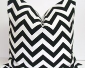 BLACK PILLOW SALE.20x20 inch Decorator Pillow Cover..Printed Fabric Front and Back.Chevron.ZigZag..Cushion.51 Cm