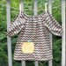 GREAT FOR FALL toddler-girls long sleeve brown chevron dress with orange pumpkin applique- 6-12mo,12mo,18mo,2,3,4,5,6,7/8
