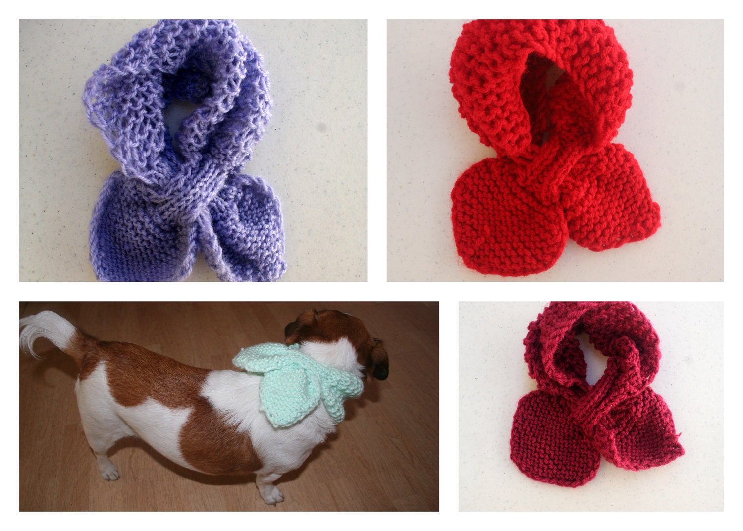 Pets Lover Dog Fashion Puppy Doggie  Bow Tie Stay Put Knitted Scarf For Pets small Animal  - By PIYOYO