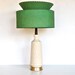 Mid Century Modern Lamp - Atomic Green Shade with Ivory and Brass Base